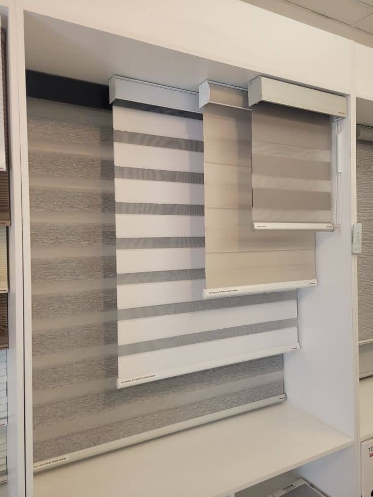 Zebra and roller blinds